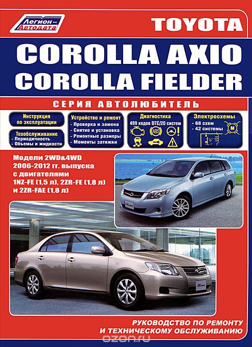 Скачать книгу "Toyota Corolla Axio и Toyota Corolla Fielder 2006-2012 г.в. Руководство по ремонту, эксплуатации и техническому обслуживанию"